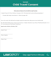 Child Travel Consent Form Free Minor Travel Consent Letter Us Child Travel Consent Form Travel Consent Letter Travel Consent Form