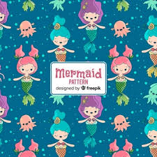 Collection of cute colorful mermaids and sea friends. Cute Mermaid Images Free Vectors Stock Photos Psd