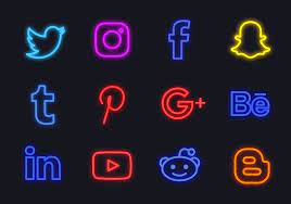 Free Neon Social Media Logos Snapchat Logo Social Media Logos Social Media Icons Free