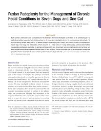 Medical director, pet/ct imaging of berkeley. Pdf Fusion Podoplasty For The Management Of Chronic Pedal Conditions In Seven Dogs And One Cat