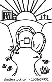 Nursery manual jesus christ was resurrected easter. Empty Tomb Coloring Book Stock Vector Royalty Free 1608657931