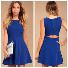 lulu s just us royal blue skater dress nwt