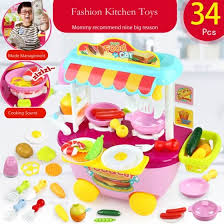 35 pcs kitchen pretend play accessories toys,cooking set with stainless steel cookware pots and pans set,cooking utensils,apron,chef hat,and cutting play food for kids,educational learning tool. Shop 34pcs Children S Kitchen Play Educational Toys Food Toys Online From Best Educational Toys On Jd Com Global Site Joybuy Com