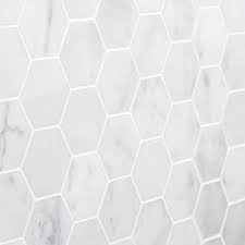 We have the widest range of porcelain products, with coordinating deco, mosaic and tile forms. Carrara Marble Mosaic Tile 2 White Hexagon Tilebar Com