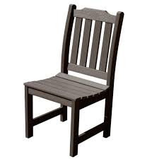 Highwood Lehigh Weathered Acorn Armless Recycled Plastic Outdoor Dining Chair Ad Chdl1 Ace The Home Depot In 2020 Side Chairs Dining Dining Chairs Outdoor Dining Chairs