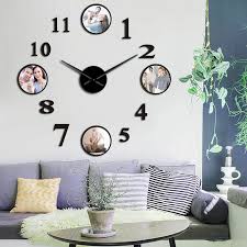 Home decorative wall clock diy mirror stickers watch. Personalized 3d Diy Arylic Wall Clock With 4 Prints Custom Printed With Your Family Portrait Housewarming Gift Wall Art Clock Wall Clocks Aliexpress