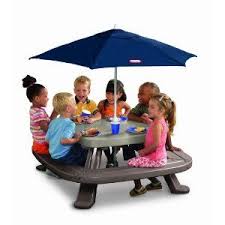 Little Tikes Fold N Store Table With Market Umbrella Kids Picnic Table Kids Picnic Picnic Table With Umbrella