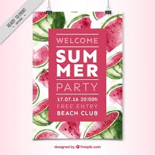Free Vector Watercolor Watermelon Summer Party Poster Free watermelon vector download in ai, svg, eps and cdr. watercolor watermelon summer party poster