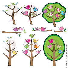 Bird On Tree Branch Clipart Birds On A Branch Clipart With Cute Trees You Can Utilise These Tree Vector Easily For To Make Your Own Cards Lesson P Clip Art Scrapbook Crafts Tree Clipart