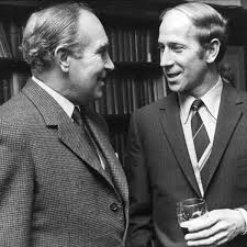 Framed Print of Sir Alf Ramsey with Bobby Charlton 1970 Print. Framed Print  from Northcliffe Collection