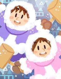 A Laughing Bear Cute Art Ice Climber Anime