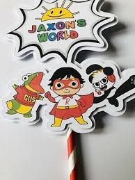 Combo panda has hidden ryan's different costumes all. Ryans World Cake Topper Birthday Party Cake Decorations Personalised Any Name Ebay Birthday Cake Toppers Happy Birthday Cake Topper Diy Cake Topper