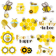 Amazon Com Nicrolandee Honey Bee Baby Shower Photo Booth Props 14 Pack Bumblebee Theme Party Centerpiece Sticks Table Toppers For Mommy To Bee Gender Reveal Party Supplies Home Kitchen