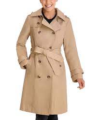 This is a classic london fog trench coat at an incredible price. London Fog Double Breasted Hooded Trench Coat Created For Macy S Reviews Coats Women Macy S