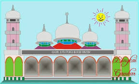 Koleksi penuh lukisan masjid kartun. Karikatur Masjid Berwarna Arini Gambar