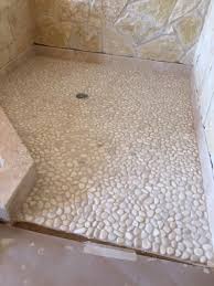 White Pebble Tile Pebble Tile Shower Stone Tile Bathroom Pebble Tile