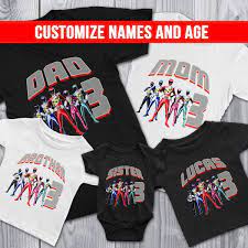 Power ranger uniform svg file cutting template set. Personalized Power Rangers Birthday Shirt Cuztom Threadz Power Ranger Birthday Family Birthday Shirts Power Ranger Birthday Party