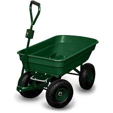 Chariot à caisse basculante pour un déversement optimisé. Chariot De Jardin 4 Roues 52 Litres Capacite 120 Kg