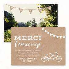 Remerciements Mariage Personnalisable Guinguette Champetre Kraft Fanions Tandem Retro Original Parfait Pour Remercier Vos Wedding Invitations World