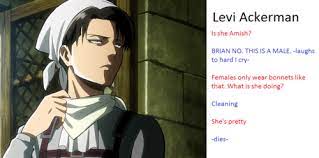 Manami Ackerman Attack On Titan Attack On Titan Funny Levi Ackerman