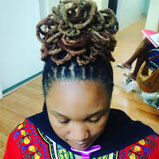 Medium length and long locs can be pulled up into a man bun, ponytail or half up style. Creative Loc Styles B A D Braids And Dreds