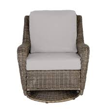 Dynamic design each patio chair cushion is crafted in gorgeous coloring and patterns to provide your outdoor living area with dynamic design. Hampton Bay Cambridge Gray Wicker Outdoor Patio Swivel Rocking Chair With Cushionguard Stone Gray Cushions H056 01424900 The Home Depot