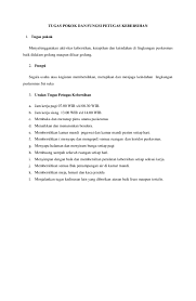 Topik k3 lainnya yang bisa anda pelajari adalah contoh komunikasi vertikal, contoh buku laporan harian satpam, prosedur k3 yang berlaku di industri, tugas 3. Doc Tugas Pokok Dan Fungsi Petugas Kebersihan Sri Wahyuni Academia Edu