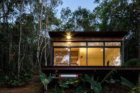The stairs dog leg over a shallow. Tiny House Cabin Brazil Photos Apartment Therapy