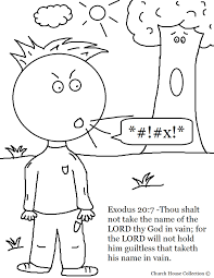 Ten commandments kids coloring pages home page. Thou Shalt Not Take Lords Name In Vain Coloring Page