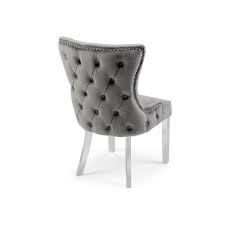 Huge range of dining room chairs for home or trades. Knightsbridge Grey Velvet Upholstered Dining Room Chair Button Tufted Grosvenor Furniture