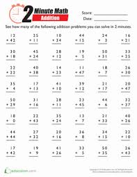 Second Grade Addition Worksheets 2 Math Minutes Addition Mathpractice Math Subtraction Math Minutes Math Fact Worksheets
