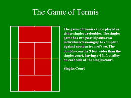 For doubles matches the court is 10.97m wide. The Game Of Tennis The Game Of Tennis Can Be Played As Either Singles Or Doubles The Singles Game Has Two Participants Two Individuals Teaming Up To Ppt Video Online Download