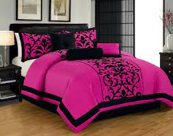 Pink Bedding Sets In 2021 Pink And Black Bedding King Size Comforter Sets Comforter Sets