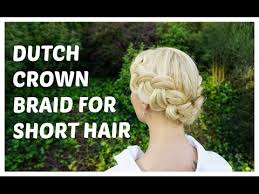 Pull through braid tutorial pull through crown braid updo hair tutorial ★ easy braids hairstyles. How To Do A Crown Braid Halo Braid On Short Hair Braids For Short Hair Short Hair Styles Braided Crown Hairstyles