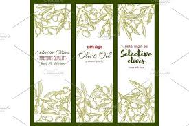 Olive Oil And Branches Vector Sketch Banners Branch Vector Bottle Label Design Olive Oil Bottles