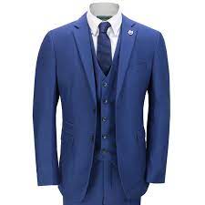 For a truly stunning appearance, our men's blue suits will do the trick. Mens 3 Piece Business Suit Navy Blue Retro Smart Formal Jacket Trouser Waistcoat Ebay