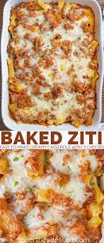 Ultimate Italian Baked Ziti Creamy Casserole With A Homemade Meat Sauce Super Easy To Make And Super C Italian Dinner Recipes Homemade Meat Sauce Ziti Recipes