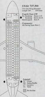 vintage airline seat map usair boeing 737 300 frequently