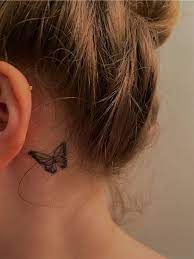 Due to their small size, many people hesitate less as large tattoos are painful and if gone bad, you have to be with it for a long time. Butterfly Tattoo Neck Tattoos Women Behind Ear Tattoos Side Neck Tattoo