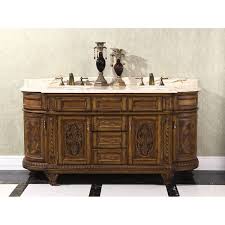 W double vanity in almond latte with carrara marble vanity top in white with white sink add a transitional look to your bathroom add a transitional look to your bathroom with the traditional style and modern lines of this 72 in. Natural Stone Top 71 Inch Double Sink Vintage Style Bathroom Vanity Overstock 8760729