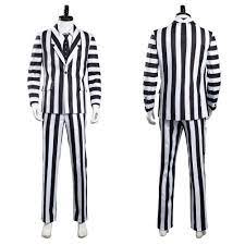 Betelgeuse, also known as beetlejuice is a trickster and mischievous ghost. Beetlejuice Adam Men Black And White Striped Suit Jacket Shirt Pants O Cosplaygift