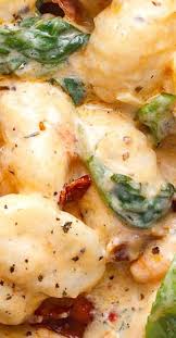 Potato Gnocchi In Bacon Spinach Cream Sauce Spinach Cream Sauce Cream Sauce Recipes Cream Sauce Pasta
