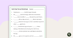 verb past tense worksheet teach starter
