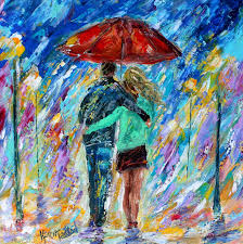 Rain Couple Red Umbrella Painting Love Art Original Oil Etsy In 2020 Painting Umbrella Painting Love Art