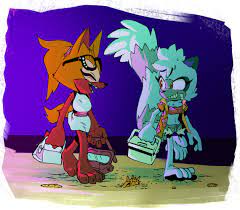 Adam Bryce Thomas' artwork of tangle and whisper at the beach. :  r/SonicTheHedgehog
