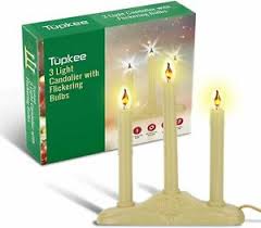 Tupkee Christmas Candolier Window Candles With Flickering Bulbs 3 Lights Ebay
