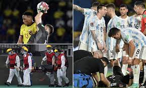 Emiliano martinez was at the centre of an injury scare on wednesday morning. Aston Villa Emiliano Martinez Suffers Injury Scare For Argentina After Being Knocked Out V Colombia Daily Mail Online