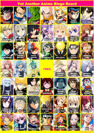 If you know of any that i've missed, let me. Yet Another Anime Bingo Board By Mryoshi1996 On Deviantart