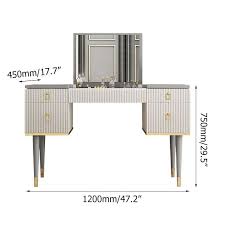 4 Drawer Makeup Vanity Table With Flip Top Mirror White Gray In 2020 Makeup Table Vanity Vanity Table Vanity