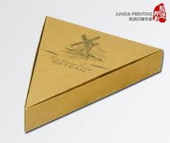 600g Kraft Paper Pizza Box Packaging Triangle Shape Kraft Paper Box Paper Box Packaging Box Packaging